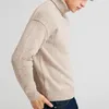 Męskie swetry jesienne zima kolor stały kolor mody Turtleeck Sweater Man Long Rleeve Casual All Match Knitting Tops ciepło Gruby Y2KMale