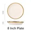 Zestawy zestawy obiadowe 1PCS biały ceramiczny talerz phnom penh stołowe zastawa stołowa sałatka z zupa miska dania dania ślubne kuchnia gospodarstwa domowego