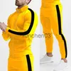 Męskie dresy wiosenne mężczyzn TarckSkuts Patchwork Color Sportswear Suits Męska kurtka kołnierzyka + spodnie 2 -częściowy zestaw modny zestaw bluzy J230821