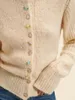 Women's Knits 2023 Autumn Women Floral Buttons Sweater Mohair Blends Vintage Long Sleeve Round Neck Female Knitted Cardigan