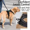 Yuexuan hondenharnas geen pull huisdierharnas met 2 riem clips verstelbare zachte gevotte hondenvest reflecterende no-choke pet oxford vest met gemakkelijke controlekhandel voor grote honden