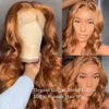 13x4 Ginger Blonde Lace Front Human Hair Wigs for Women Brown Body Wave Lace Front Wig Pre Plucked Peruvian Human Hair Lace Wigs