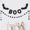 Party Decoration Halloween Circular Bat BOO Flag Garland Happy Ghost Day Ball Hanging Background Bunting Banner