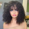 Synthetic Wigs Short Water Wave Pixie Cut Bob Human Hair Wig With Bangs Full Machine Wigs For Black Women Remy Perruque Cheveux Humain Curly 230818