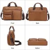 Porte-documents en cuir véritable sacs de messager mallette pour hommes pour 15.6 "ordinateur portable bureau affaires sac fourre-tout portefeuille Document