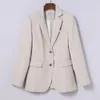 Kvinnors kostymer enskilda Breasted Blazers Kvinnor Slim Long Sleeve Korean Fashion Suit Jackets Office Wear Coats Elegant Clothing