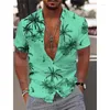 Men's Casual Shirts 2023 Summer Men Tree Print Shirt Comfortable Leisure Hawaiian Style Oversized Loose 3D Printing Visually Rich