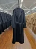 Womens Wool Blends Korea Autumn and Winter Woolen Overcoat Women Xlong Loose Nacing Belt Black Grey Double Sided 100% Coat Jacket 230818