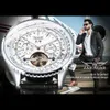 Other wearable devices JARAGAR Sports Mechanical Watches Tourbillon Skeleton Automatic Men Watch Multifunction Sub-Dials Luxury Leather Strap Clock x0821