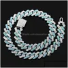 Chains Blue Crystal Iced Out Out Chain Rhombus Cubaanse ketting voor vrouwen mannen Hiphop Bling Miami Prong Link Jewelrychains Dayupshop Drop D DH8QD