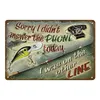 Go Fish Metal Sign Fishing Boat Tin Signs Retro Poster Fisherman Home Door Plates Outdoor Decorative Bar Club Wall Plaques Vintage Decor Painting 30X20CM w01