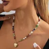 Pendant Necklaces Gifts Color Can Open Play Love Necklace Ladies Simple Natural Stone Street Collarbone Chain Jewelry