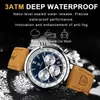 Wristwatches POEDAGAR Top Brand Luxury Man Watch Waterproof Chronograph Luminous Date Wristwatch For Men Quartz Leather Men's Watches Sprots 230820