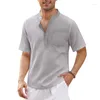 Men's Casual Shirts Summer Cotton Linen For Men White Social Shirt Blouses Clothing Polo Formal General Top Soccer T