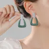 Boucles d'oreilles vertes en diamant de Style de luxe léger, boucles d'oreilles de conception de minorité féminine, boucles d'oreilles de tempérament et de mode de qualité supérieure