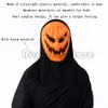 Maski imprezowe Cosplay okropny przerażający horror przerażający dynia śmieszna maska ​​na Halloween z czarną chusteczką Costume Costume Prop For Carnival Party 230820