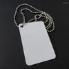 Étiquette de chien 60x40mm Rectangle collier à faire soi-même collier pour animaux de compagnie et accessoires Sublimation ID nom collier avec 60cm chaînes à billes en acier inoxydable