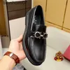 Feragamos Men's Light Luxury Leather Geneine Sleign Seale One Step One New Business Leather Shoes Tongle Horse Buckle British Luxury Hb9t