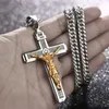 Hänge halsband hiphop personlighet korsar religiös hänghalsband för män charm Jesus kors smycken tonåring Tillbehör födelsedagspresent för män 230821