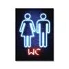 Man Woman Neon WC Sign Canvas Painting Funny Toilet Posters And Prints Wall Art Nordic Wall Pictures For Bathroom Washroom Home Decor No Frame Wo6