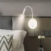 Luzes de parede de topoch arandelas montadas interiores com lâmpada de luz de leitura flexível independente funcionando por interruptores de balancim duplos preto/branco iluminação USB carregador USB