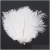 Decoración de fiesta 10 piezas Pluma de pluma de avestruz blanca 20-25 cm para centro de mesa Suministro de decoración Feative Drop Delivery Home Garden Festive Supp Dhnqh