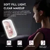 LED Makeup Mirror Touch Screen 3 Light Portable Standing Folding Vanity Mirror 5x Förstoring Compact Cosmetics Mirror