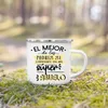 Mugs Spanish Printing Creative Coffee Tea Cups Drinks Water Milk Cup Enamel Mug Handle Drinkware Gifts For Grandpa&Grandma