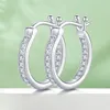 Fijne sieraden 925 SILVERE HOOPE -OORBRANG GOUD GOLD D kleur VVS Moissanite Wedding Earrings huwelijksgeschenken voor vrouwen