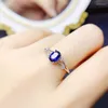 Cluster Rings Natural Real Blue Sapphire Ring 925 Sterling Silver 4 6mm 0.6CT Gemstone Fine Jewelry Women J228253