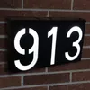 Garden Decorations House Number Outdoor Address Sign Solar LED Light Exterior House Numbers Yard Decor Doorplate Lamp Villa Door Plates Waterproof 230818