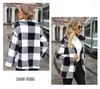 Dames Trench Coats Fashion Women Rapel Rapel Lange Mouw Plaid Single-Breasted Fleece Casual Coat Jas Winterkleding