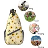Backpack Sunflowers Crossbody Small Sling Bag For Men Women Shoulder Chest Bags Gym Sport Travel Hiking Daypack Casual