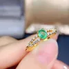 Cluster Rings Meibapj Emarly Emerald Gemstone Fashion Simple Cring для женщин Реал 925 Серебряное Серебряное Шармо