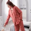 Vêtements de nuit pour femmes maternité Pijamas coton rayé ensemble femmes pyjamas costume manches longues vêtements de nuit d'allaitement vêtements d'allaitement