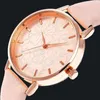 Wristwatches China Women's Wristwatch Flowers Green Small Lady Dress Watches Leather Quaze Clock Roman Scale Relojes Para Mujer Montre Femme