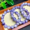 Bangle Natural Purple Mica Quartz Bracelet Round kralen Strand sieraden Vrouwen mannen genezen Energie LoverSgift 1 stcs