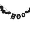 Party Decoration Halloween Circular Bat BOO Flag Garland Happy Ghost Day Ball Hanging Background Bunting Banner