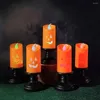 Dekoracja imprezowa Halloween dekoracyjny świecznik lampa dyniowa LED Elektroniczne kolorowe świece kreatywne nocne rekwizyty