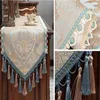 Table Runner Modern Embroidered Floral Table Runner Luxury European Table Flags Decor for Dining Table Shoe Cabinet with Tassels Tablecloth 230818