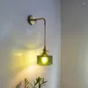 Lâmpada de parede lâmpada nórdica de estilo japonês led e27 retro decoração de casa à cabeceira espelho de banheiro de brilho metálico Luz de vidro criativo