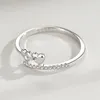 Bagues de grappe CYJ européenne CZ S925 bague de mariage en argent Sterling Double coeur amour pour les femmes fête d'anniversaire fille bijoux