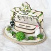 Other Event Party Supplies 1pcs Wreath cushion engagement custom name double bearer rings box personalized Rustic Flower style Ring Pillow 230821