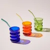 Wijnglazen lazzy huis gekleurde glascup koffie mok hoog borosilicaat glas hittebestendig water creatief kantoor thee -beker