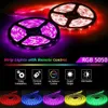 USB-светодиодная полоска Light Bluetooth RGB Lights гибкие телевизоры подсветки 5050 5V Светодиодная ленточная лента приложение телефона 1-20M для комнаты