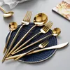 Geschirrsets OAPE 3PCS 4PCS Gold Vintage Spoons Gabel Gabel Edelstahl Mini Metall Kaffee Obst Dessert Küchenwerkzeug Teelöffel