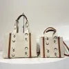 Topp damer Tote Woody Shopping Bag Tote Canvas Fashion Linen Beach Bags Luxury Designer Travel Crossbody Shoulder Wallet250b