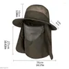 Berets Outdoor Sun Hat Hat защита ухо с ухой крышка шеи крышка рыбалки на охоту на пешеходную крышку унисекс.