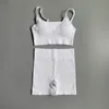 Outfit da yoga set da yoga set da yoga set da ginnastica con cortometraggi corti top top reggiseni da donna a 2 pezzi set da allenamento da allenamento abbigliamento fitness 230818