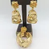 Örhängen halsband brasilianska smycken uppsättning för kvinnor koppar djärva örhängen dubai nigerianska afrikanska brud 18k guld pläterade hänge bröllop smycken 230820